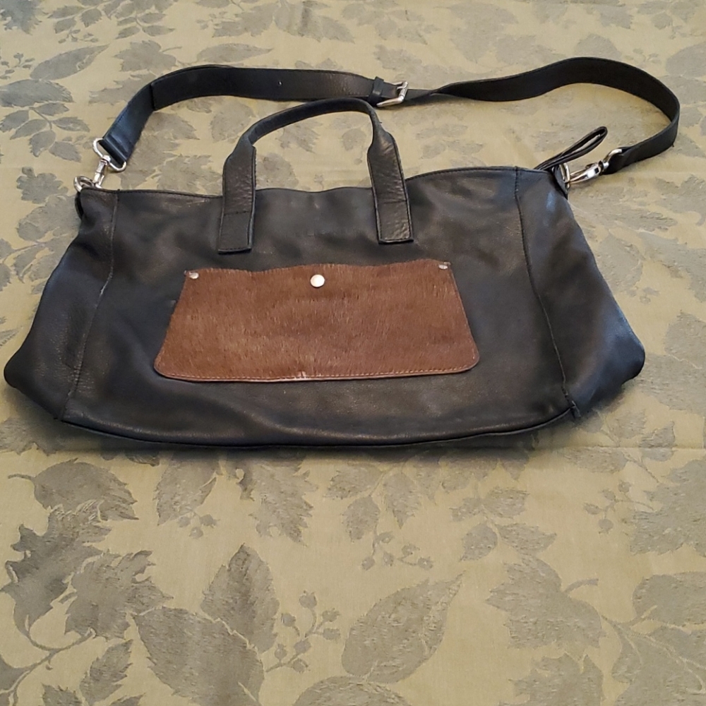 Leather with Pony Hair Pocket